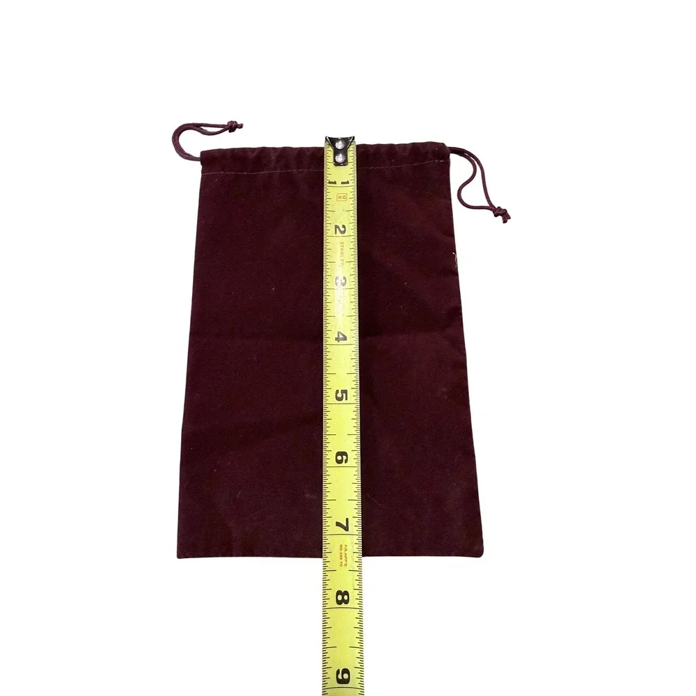 Lamson USA Burgundy Velvet Drawstring Pouch Reel Bag Small Storage 3j2‎